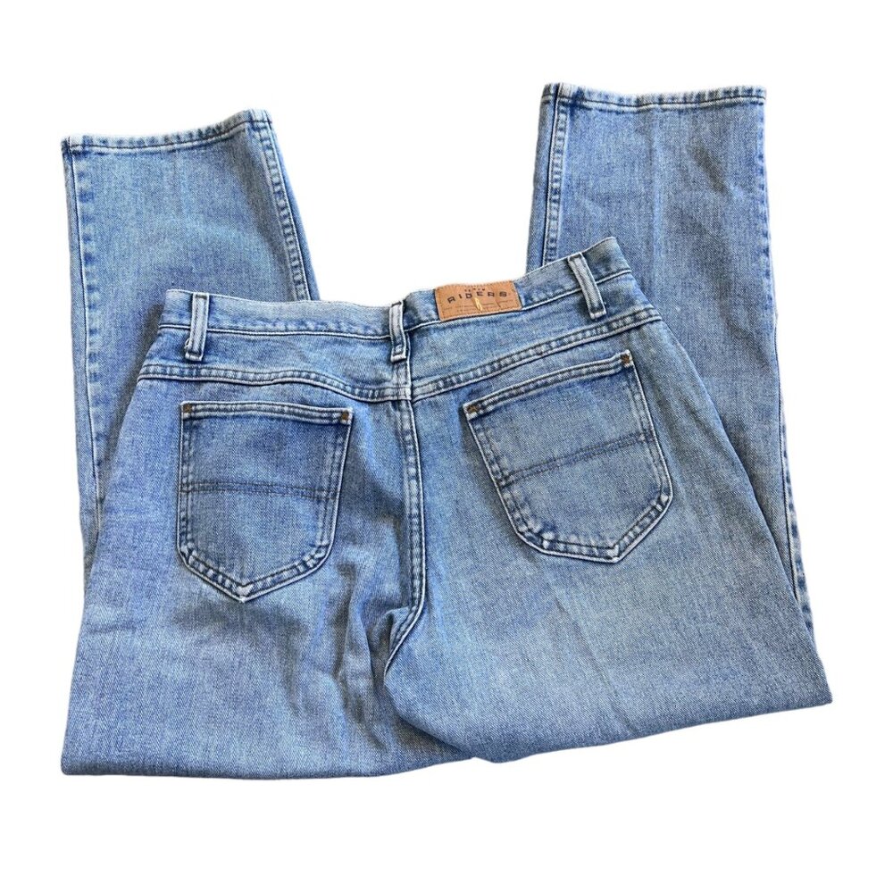 Vintage Lee Riders Light Wash High Rise Relaxed Mom Jeans Denim 12P
